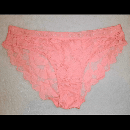 12hr Worn Neon Peach Lace Panties