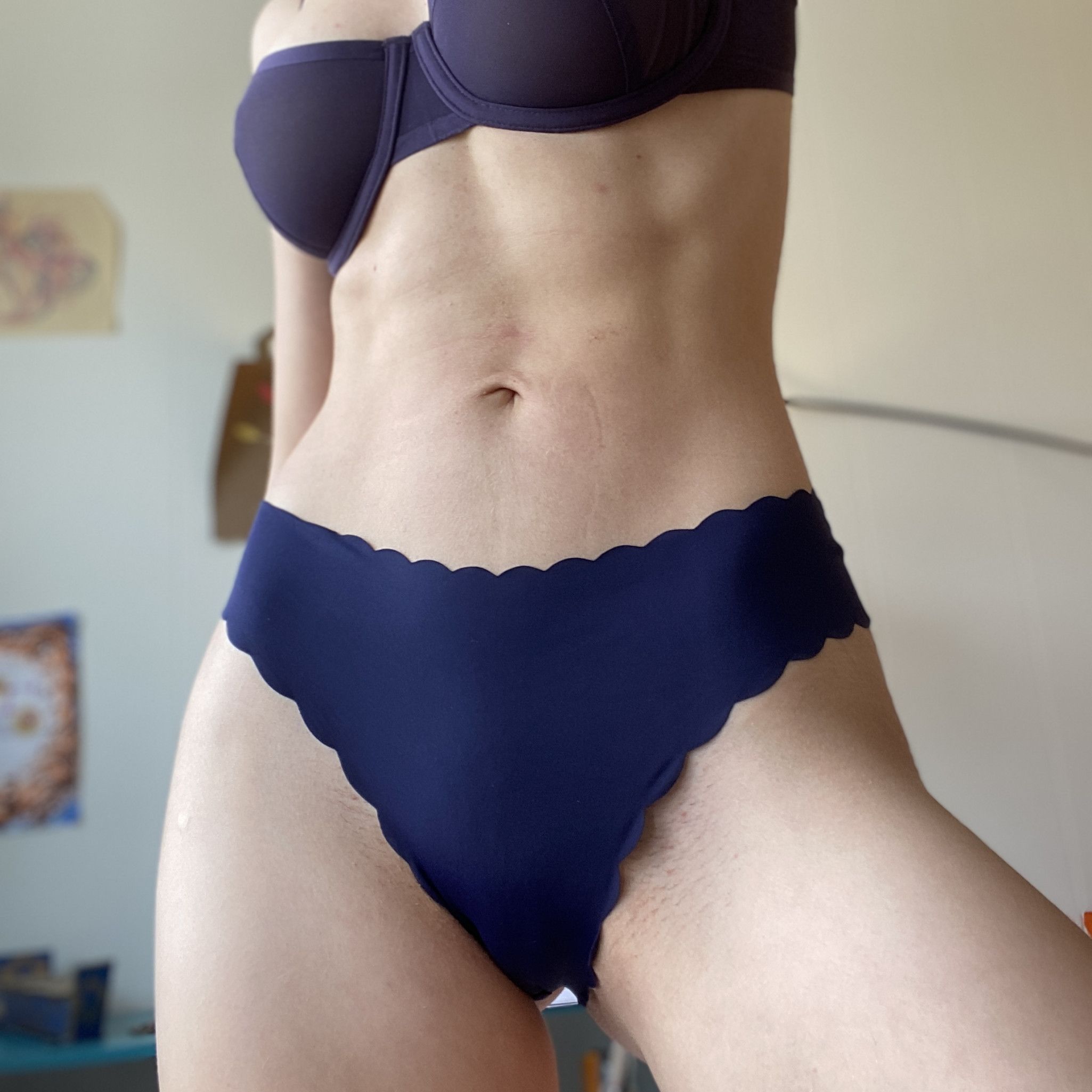 Navy Seamless Thong