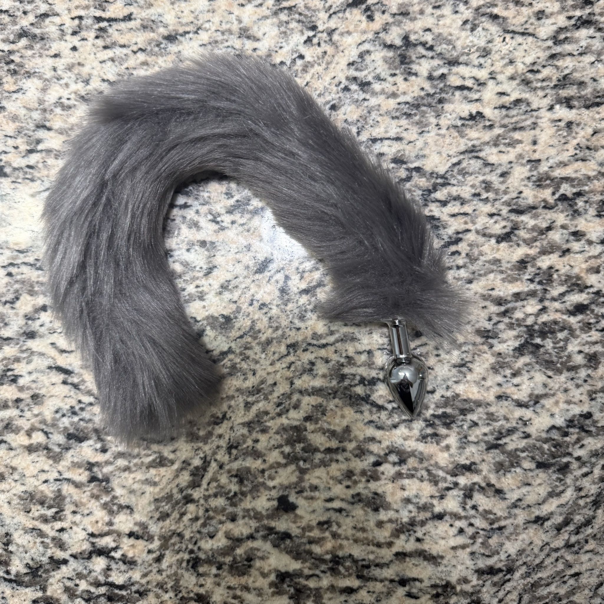 Gray Fox Tail Plug  Fluffy Personal Tail from My Collection