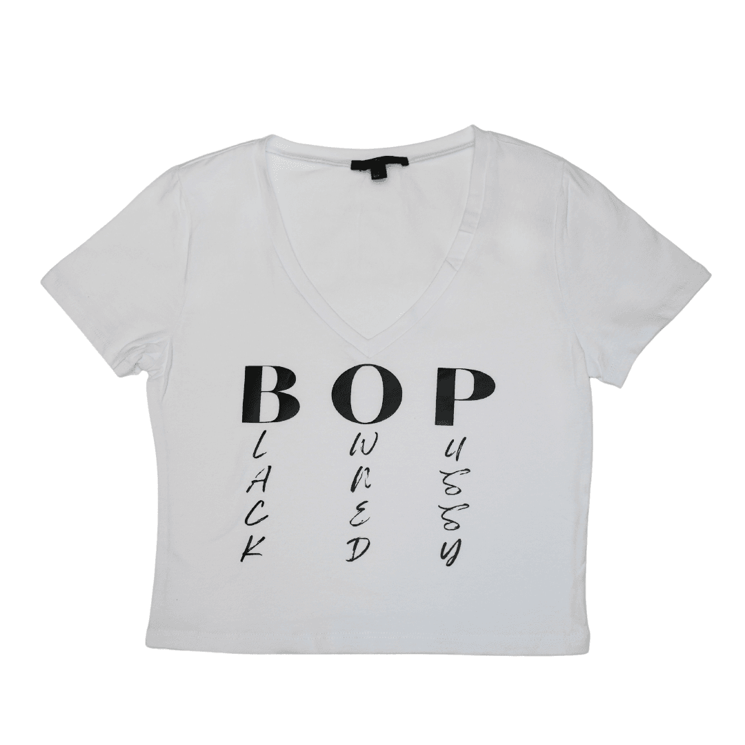 BOP Black Owned P Crop Top V Neck