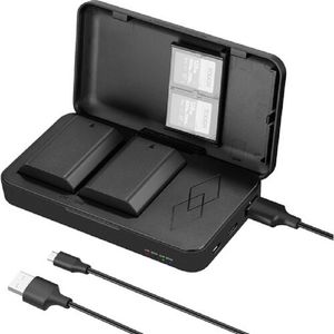 Spare camera batteries with charging case