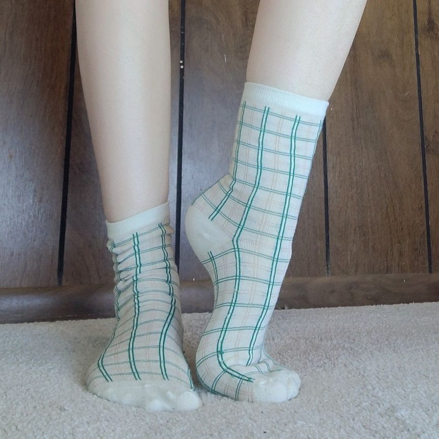 Green Checked Socks