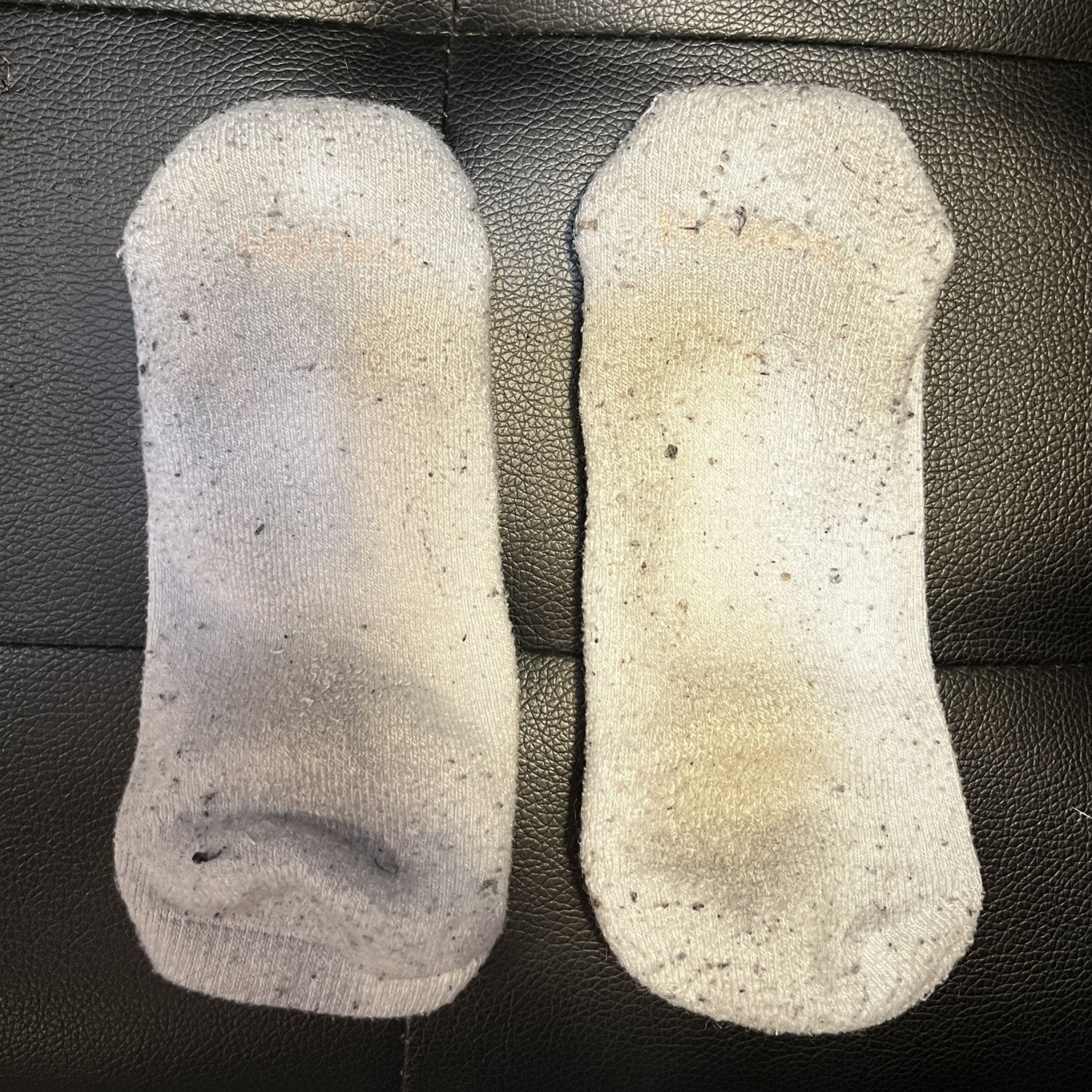 Dirty White Hanes Peach Logo Socks