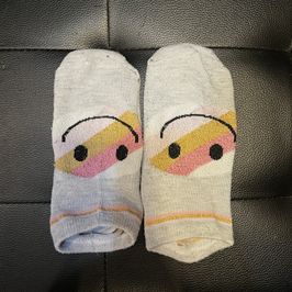 Thin Grey Smiley Socks