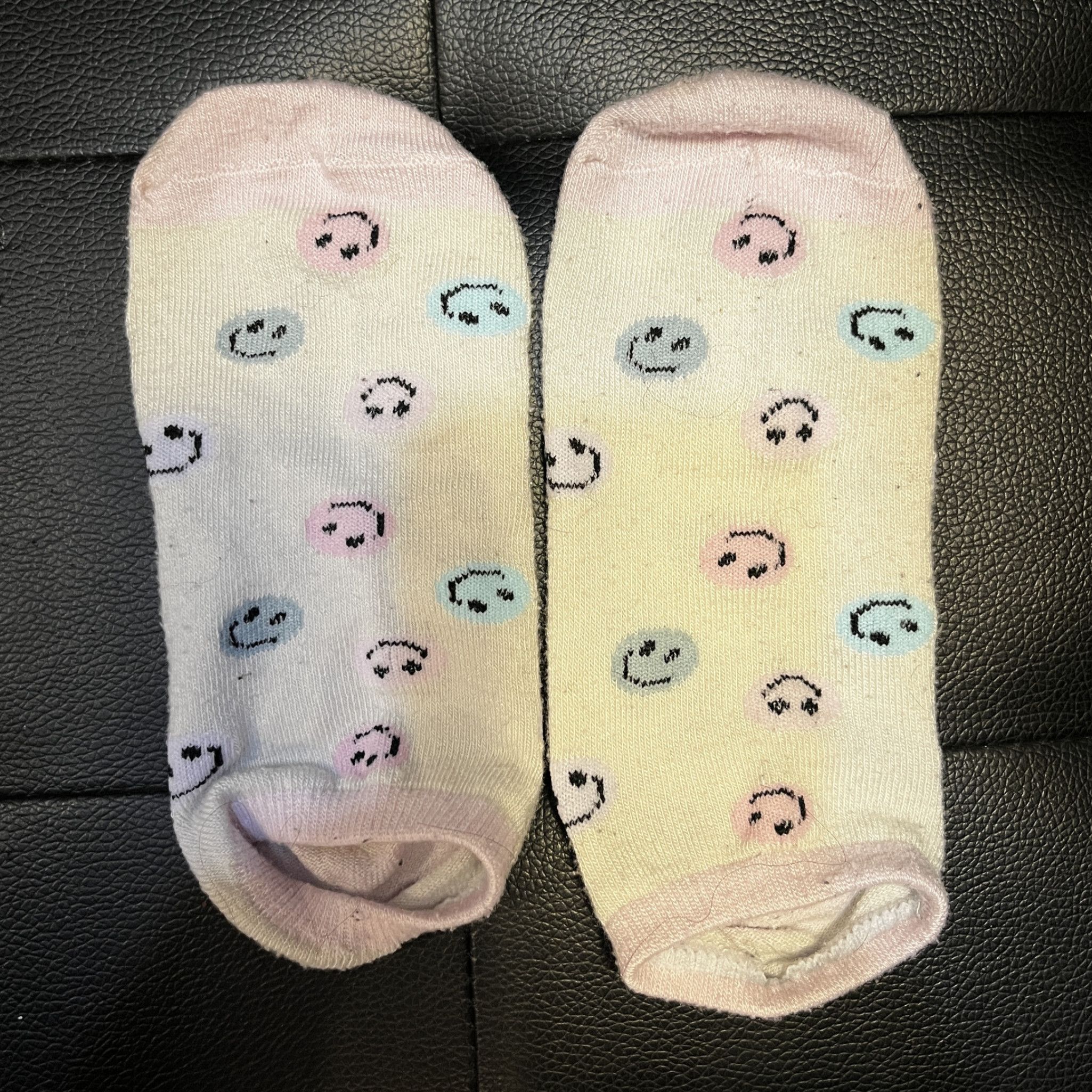 Thin Pink Smiley Socks