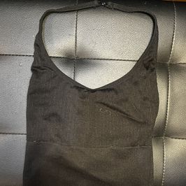 PINK Black Halter Crop Sports Bra