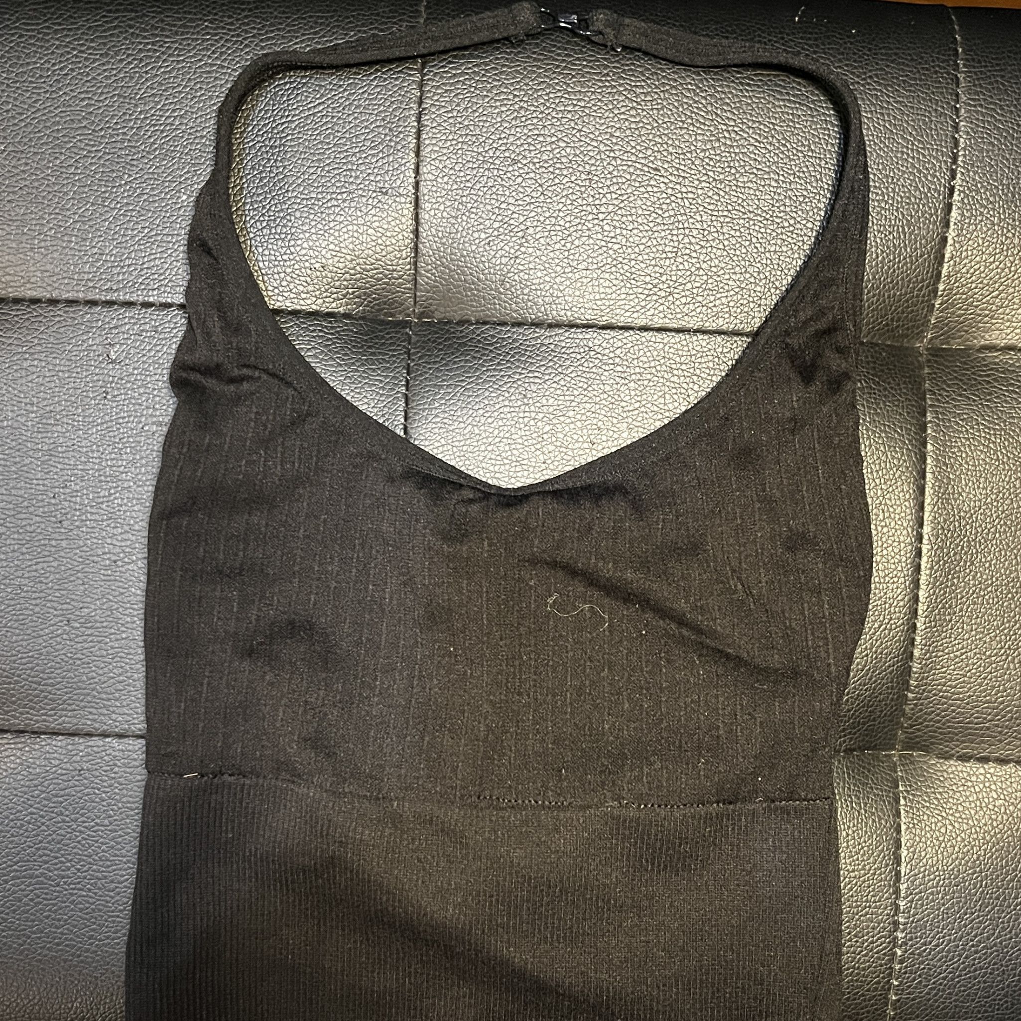 PINK Black Halter Crop Sports Bra