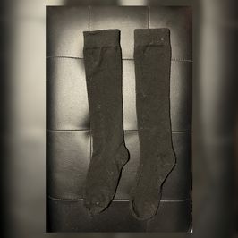 Black Cotton Knee High Socks
