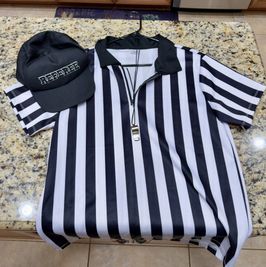 Referee Shirt Hat and Whistle