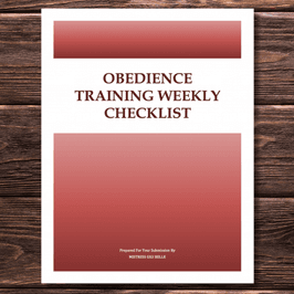 Weekly Obedience Checklist DommeControlled Discipline