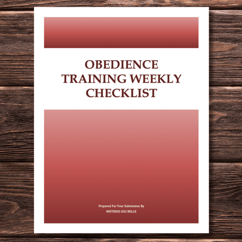 Weekly Obedience Checklist DommeControlled Discipline