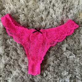 Lacy Hot Pink Thong