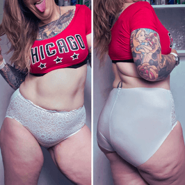 White Mircofibre Full Briefs with Lace Panel