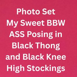 Renay posing in black thong and black knee high stocking