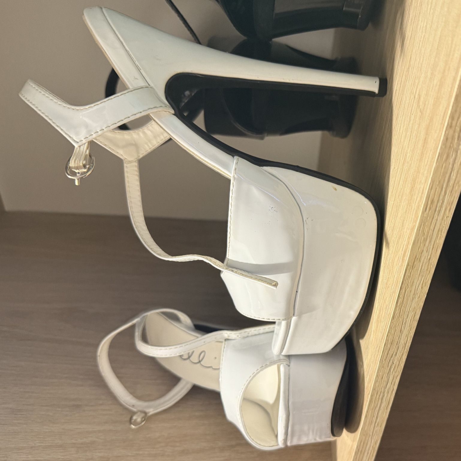 White Peeptoe Platform High Heels