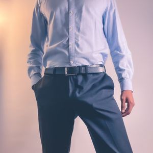 Black leather belt