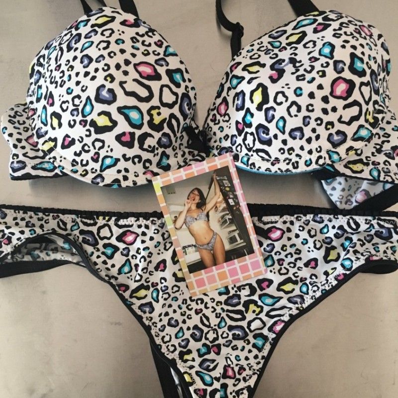 Colorful Zebra Print Bra and Panty