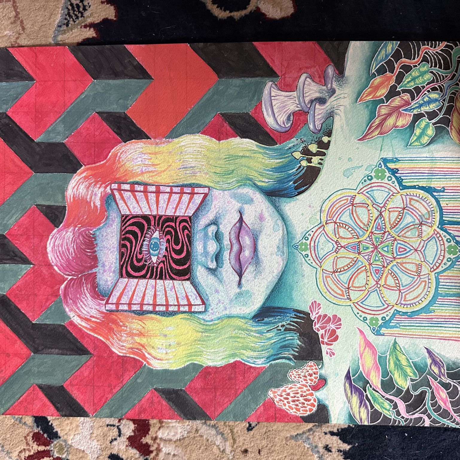 Doorwar original watercolor painting