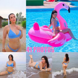 PHOTO SET: GODDESS IN BLUE BIKINI