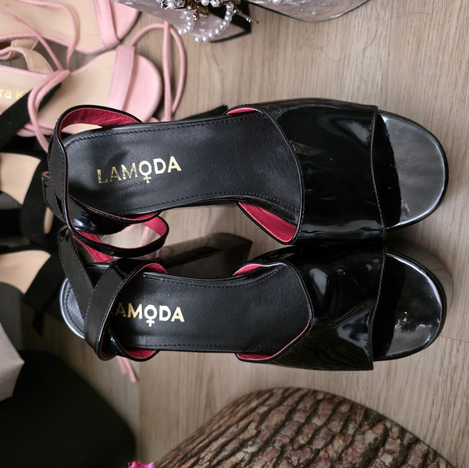 Black platform heels