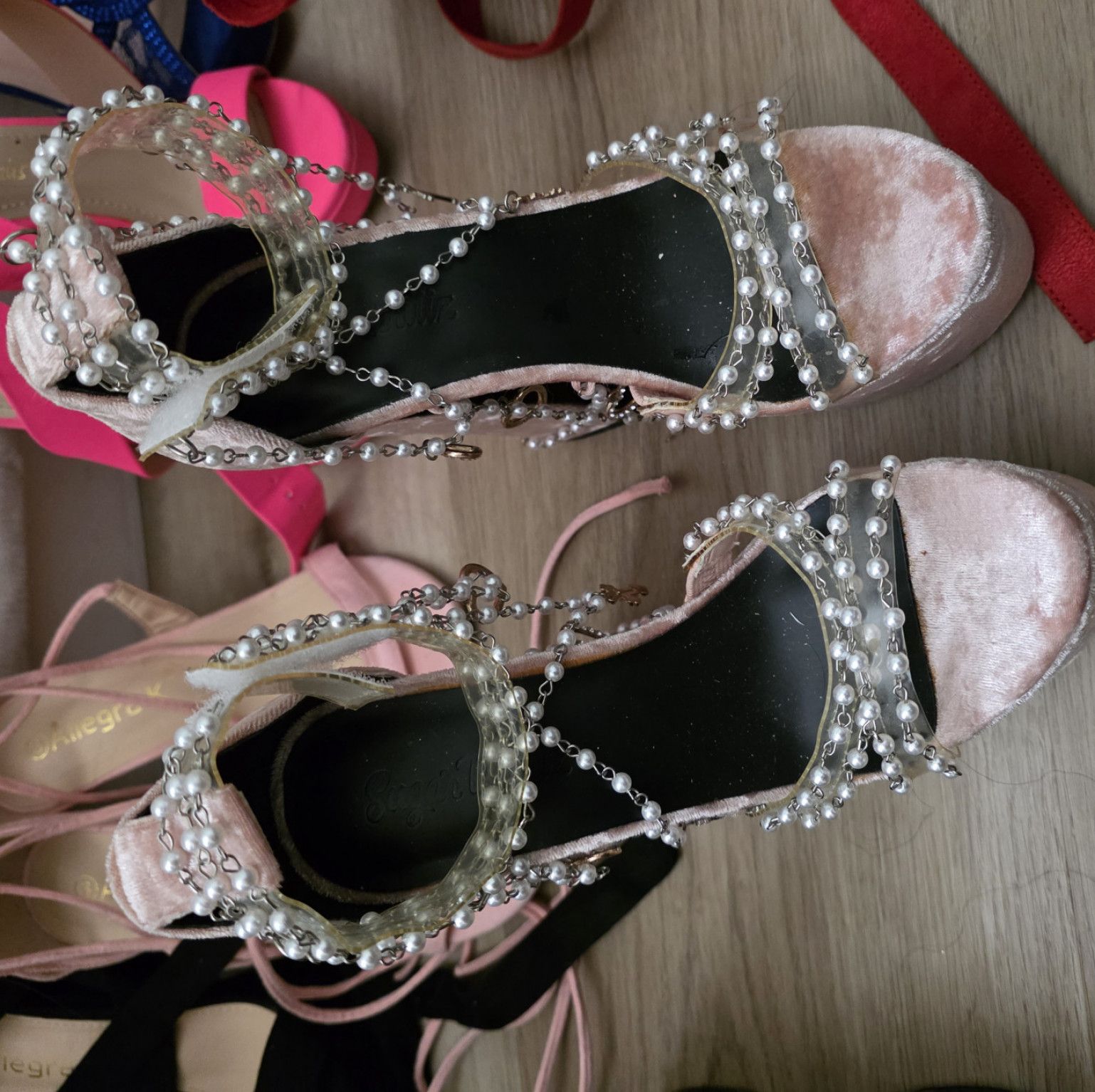 Pink baby platform shoes