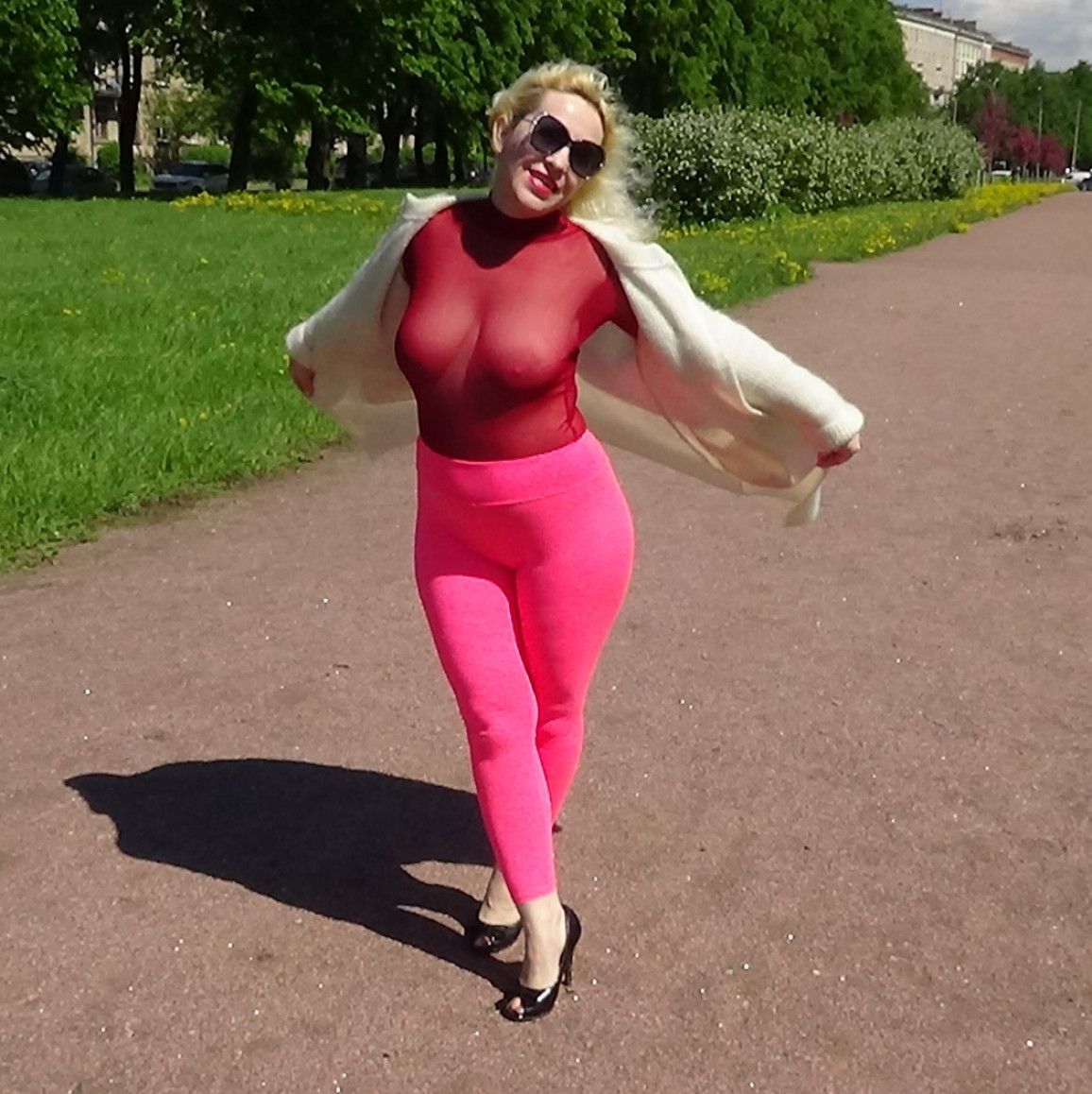 Transparent boobs  Walk in park