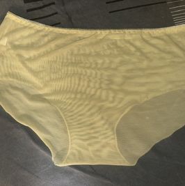 Yellow nylon sheer panties