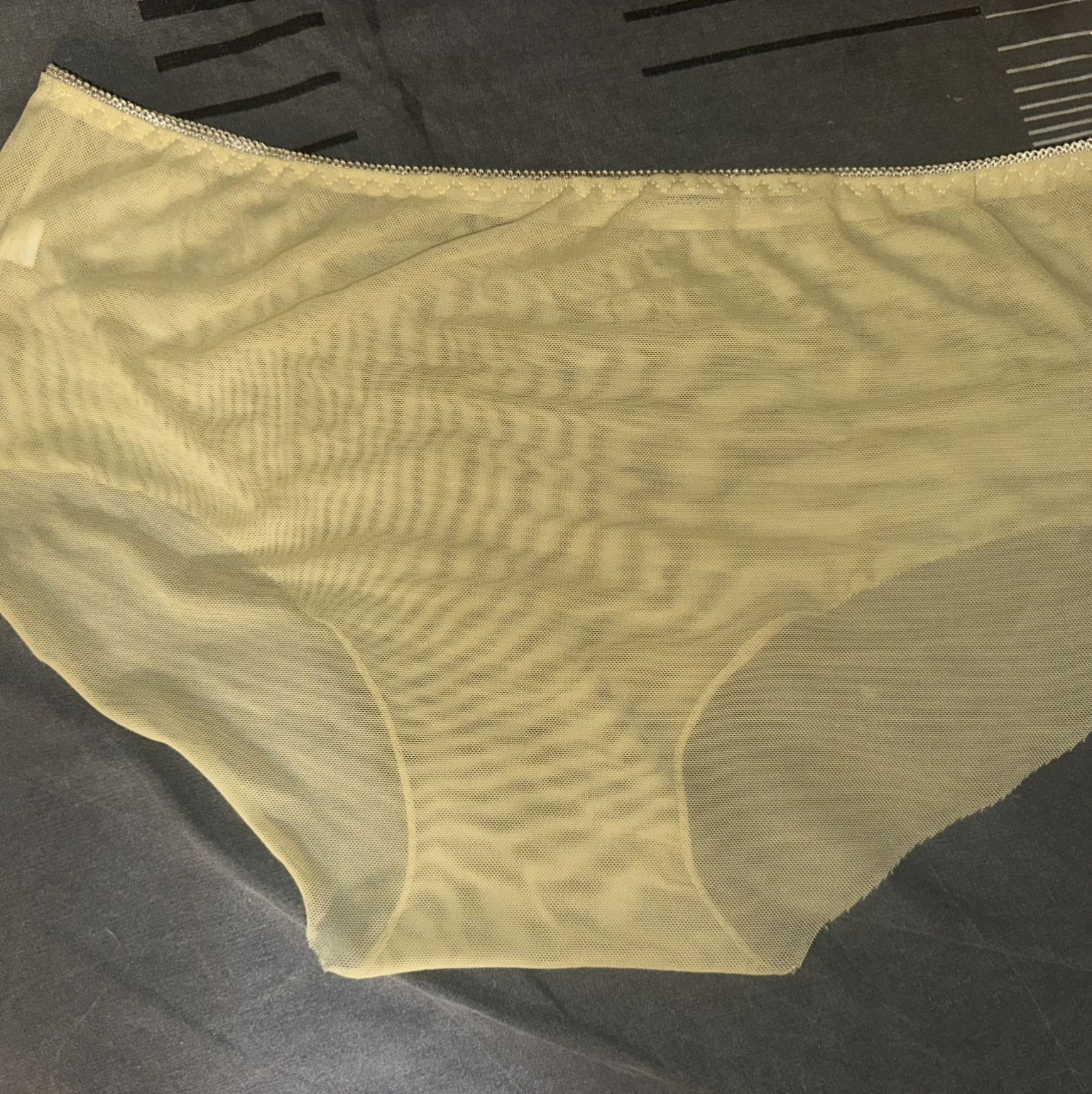 Yellow nylon sheer panties
