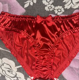 New satin red panty