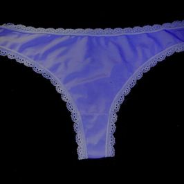 PURPLE SHEER LACE THONG