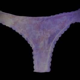 PINK AND WHITE SHEER LACE THONG