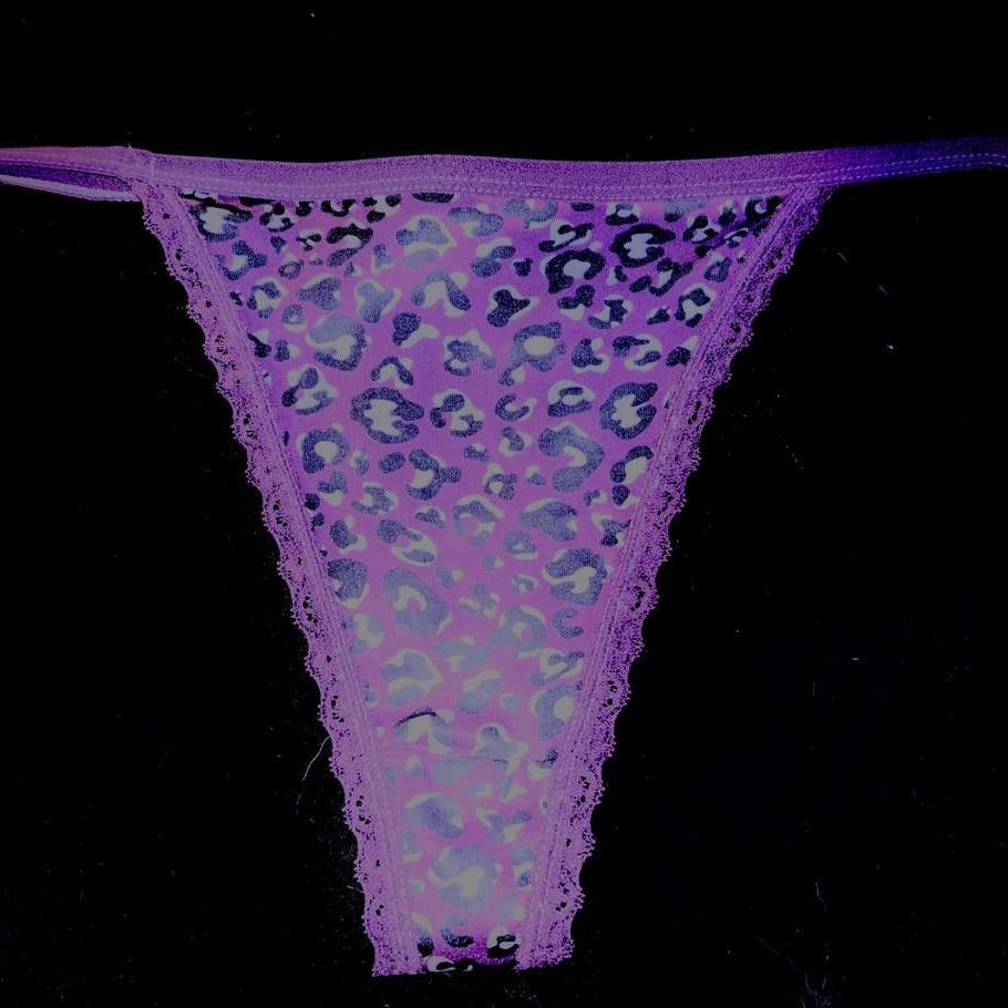 PURPLE CHEETAH PRINT THONG