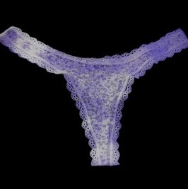 SHEER WHITE FLORAL PRINT THONG