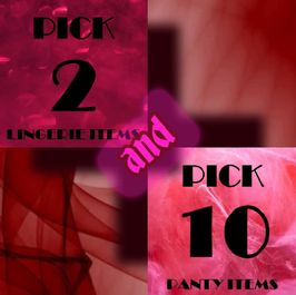 PICK 2 LINGERIE AND 10 PANTIES