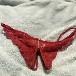Red Crotchless Panties