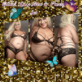 Black Lacy Stappy Bra Panties Set
