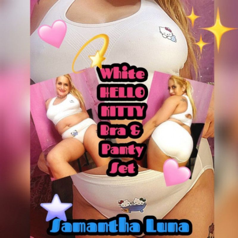 White HELLO Kitty Bra Panty Set Cotton