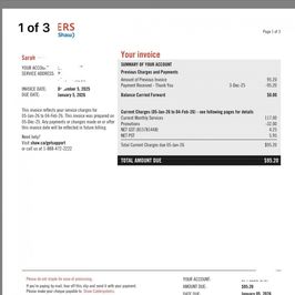 My internet bill