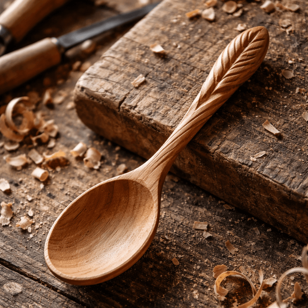 Domestic Hand Carved Spoon