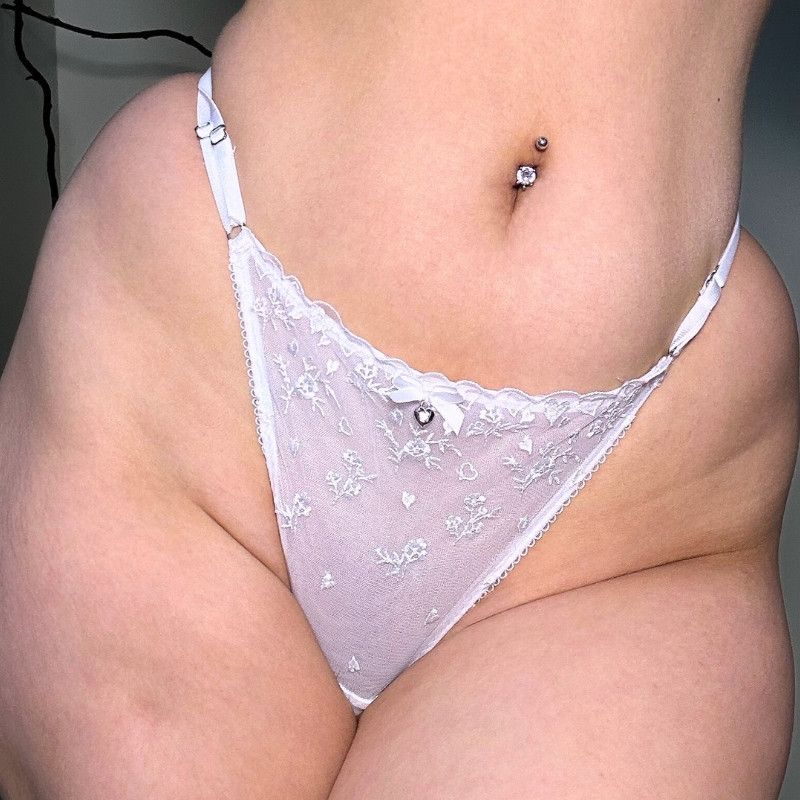 White Floral VS Thong