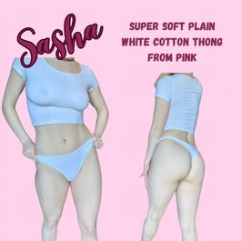 Super Soft Plain White Cotton Thong