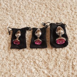 3 x Butt Plugs in different sizes with jewels