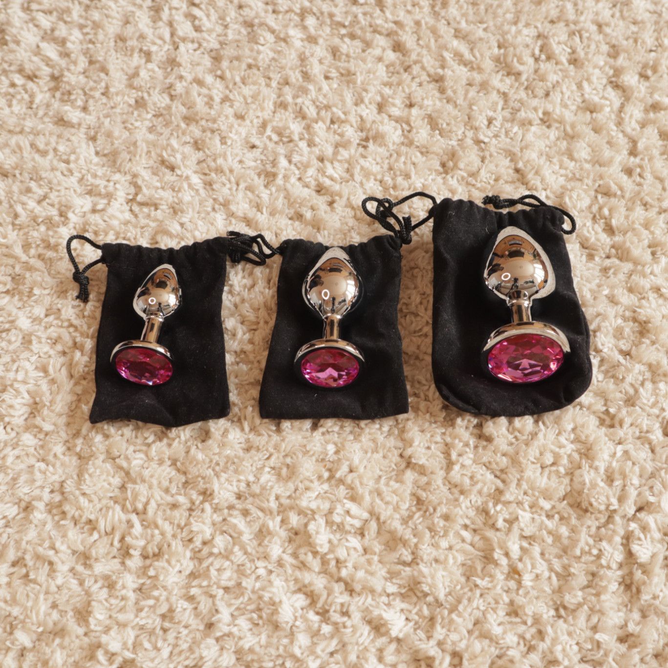 3 x Butt Plugs in different sizes with jewels