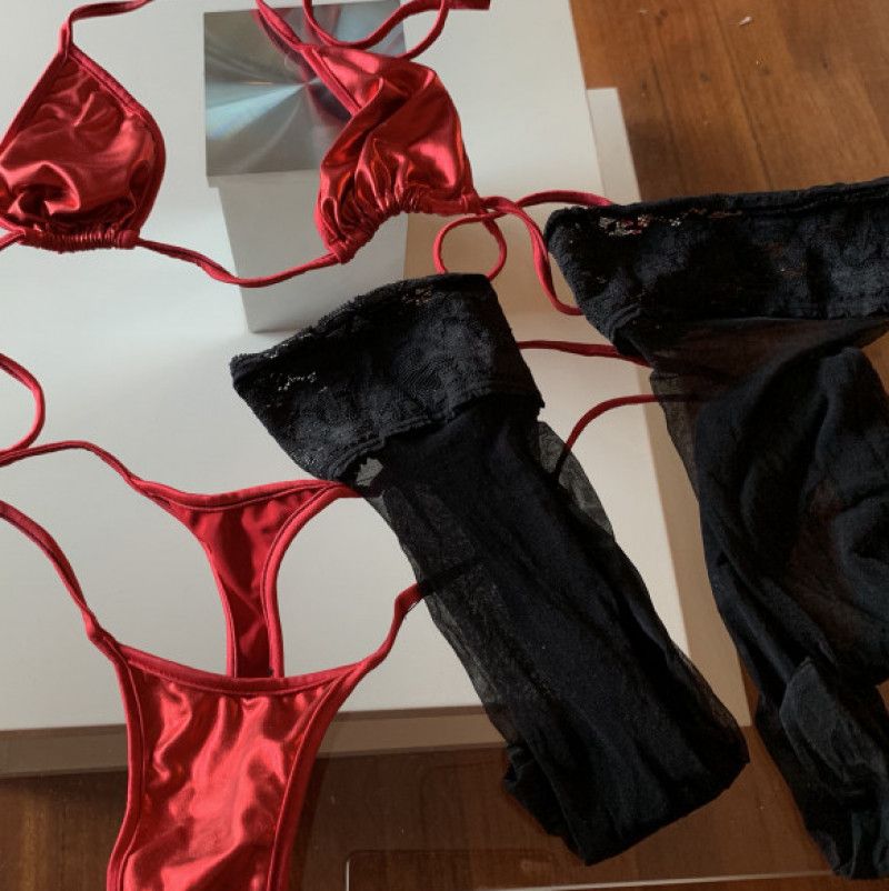 Bikini and stockings
