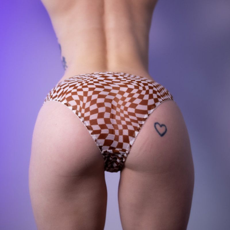 Checkered Mesh Panties