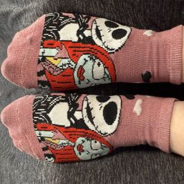 Worn Nightmare Before Christmas ankle socks