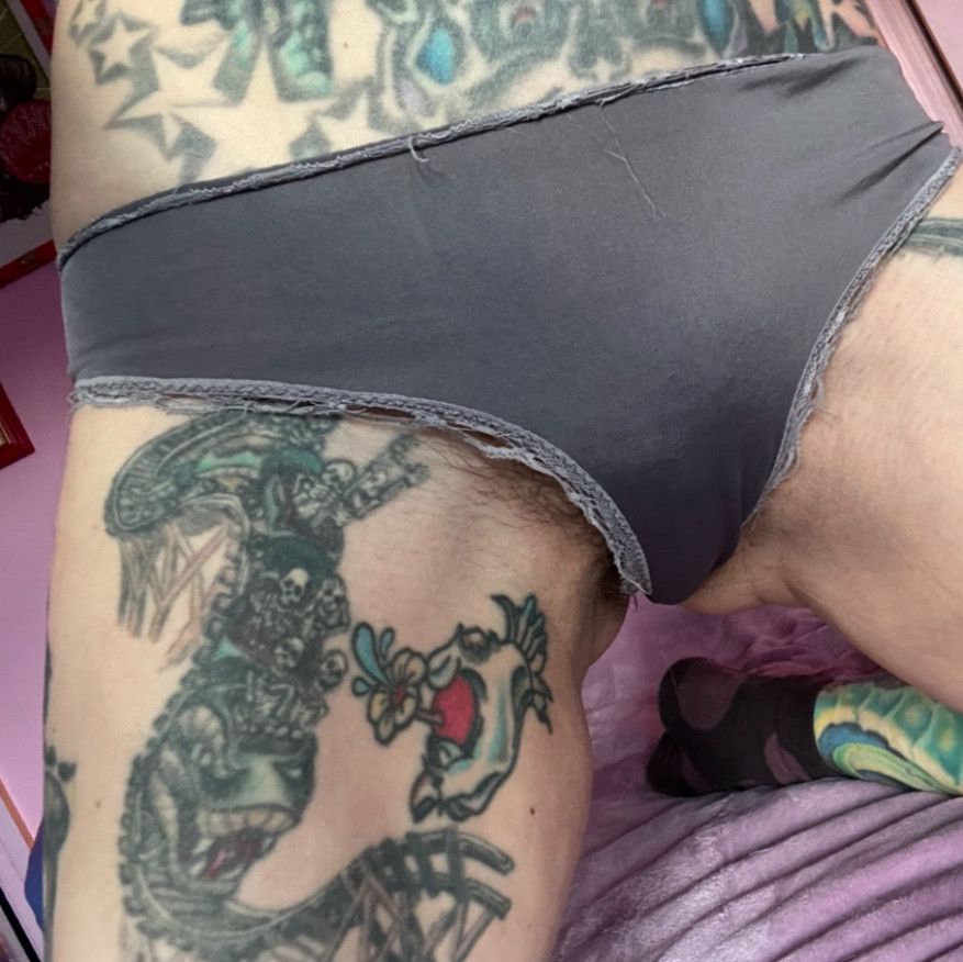 Worn out grey panties