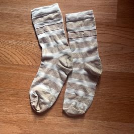 Gold and White Stripe Socks