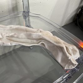 Well worn white socks