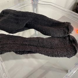 Scruffy black socks